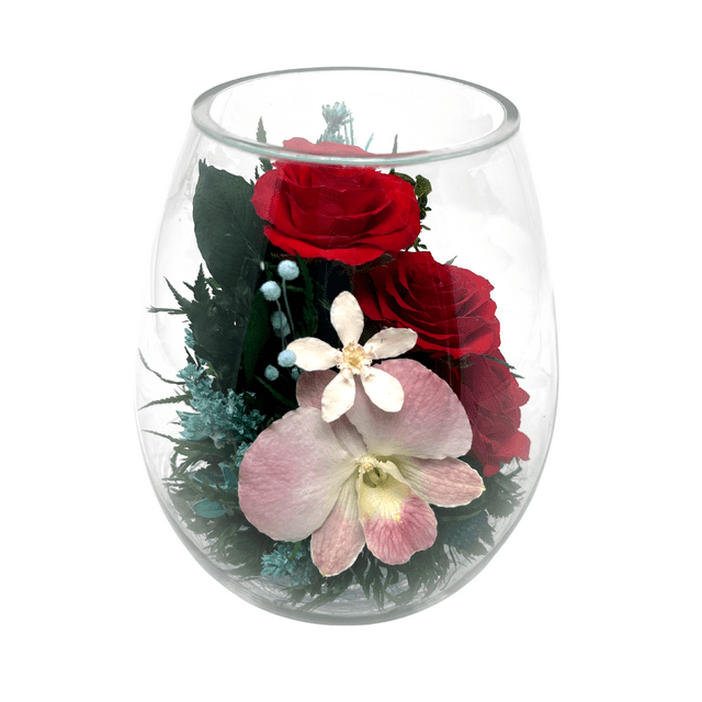 Fiora Flower | Long Lasting Real Flowers in a Sealed Vase | Lasts up to 5 Years | Unique Present Gift