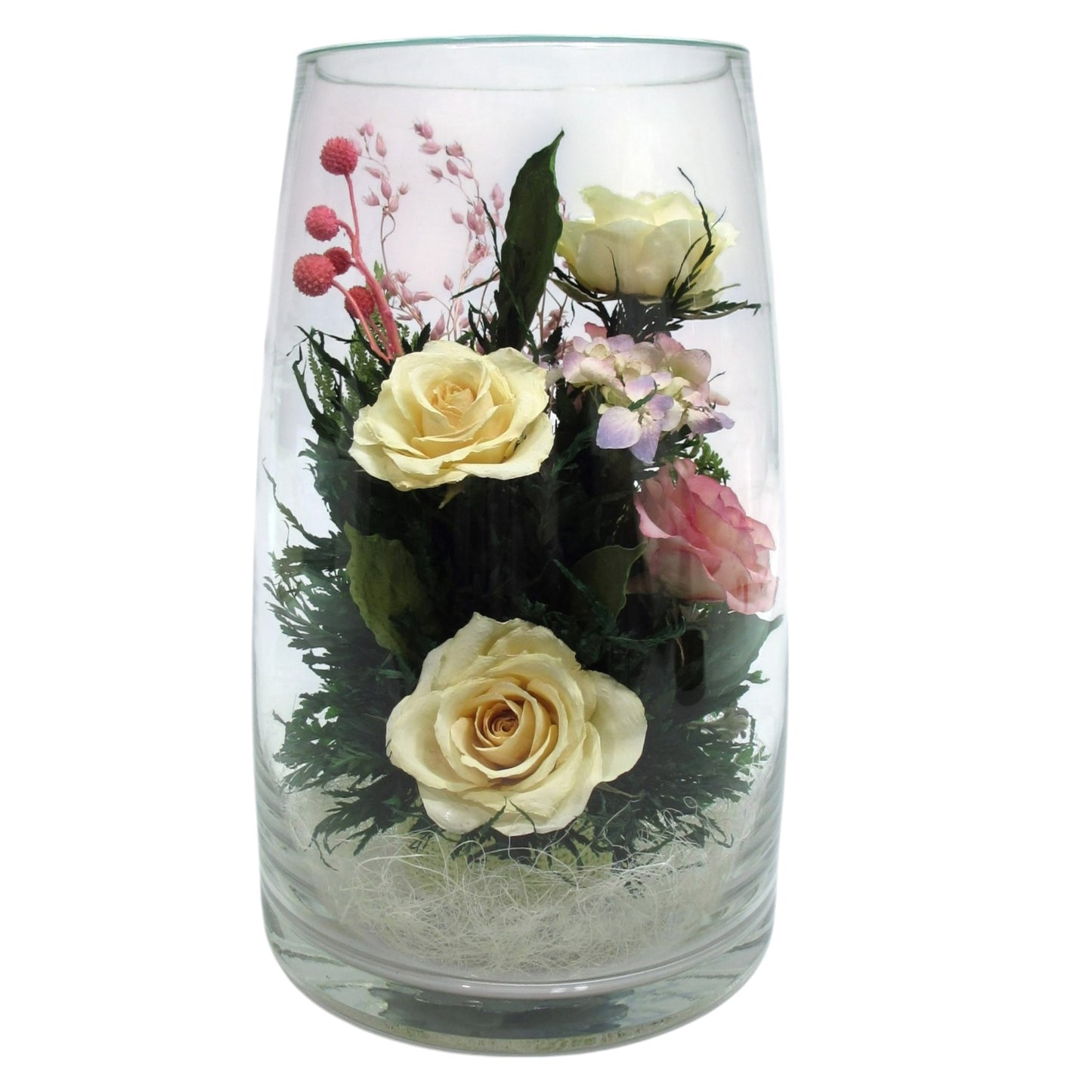 Peach Elegance: Fiora Flower Mixed Roses and Flowers in Sealed Vase – Lasts 5 Years, Long-Lasting Real Flowers, Perfect Gift for Weddings, Holidays, and Home Décor