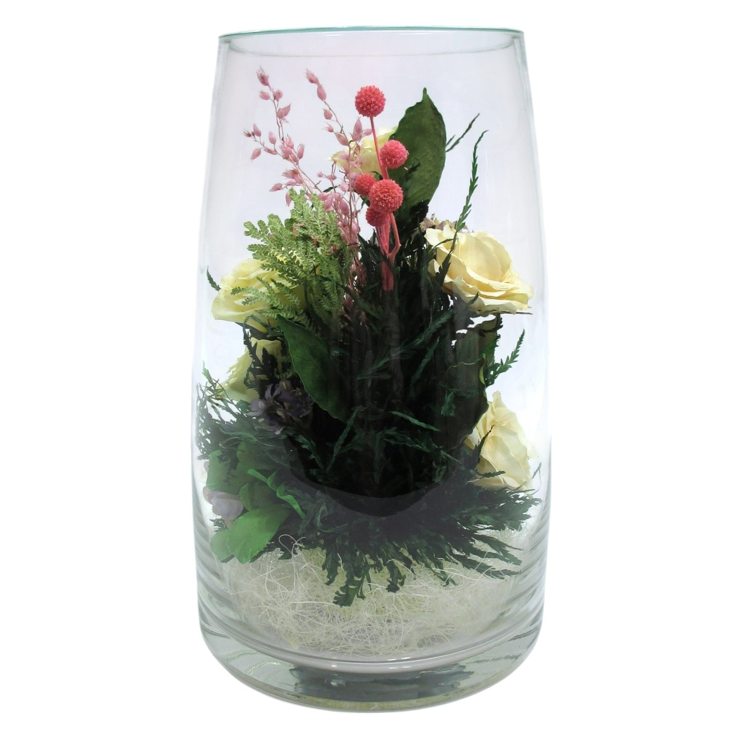 Peach Elegance: Fiora Flower Mixed Roses and Flowers in Sealed Vase – Lasts 5 Years, Long-Lasting Real Flowers, Perfect Gift for Weddings, Holidays, and Home Décor
