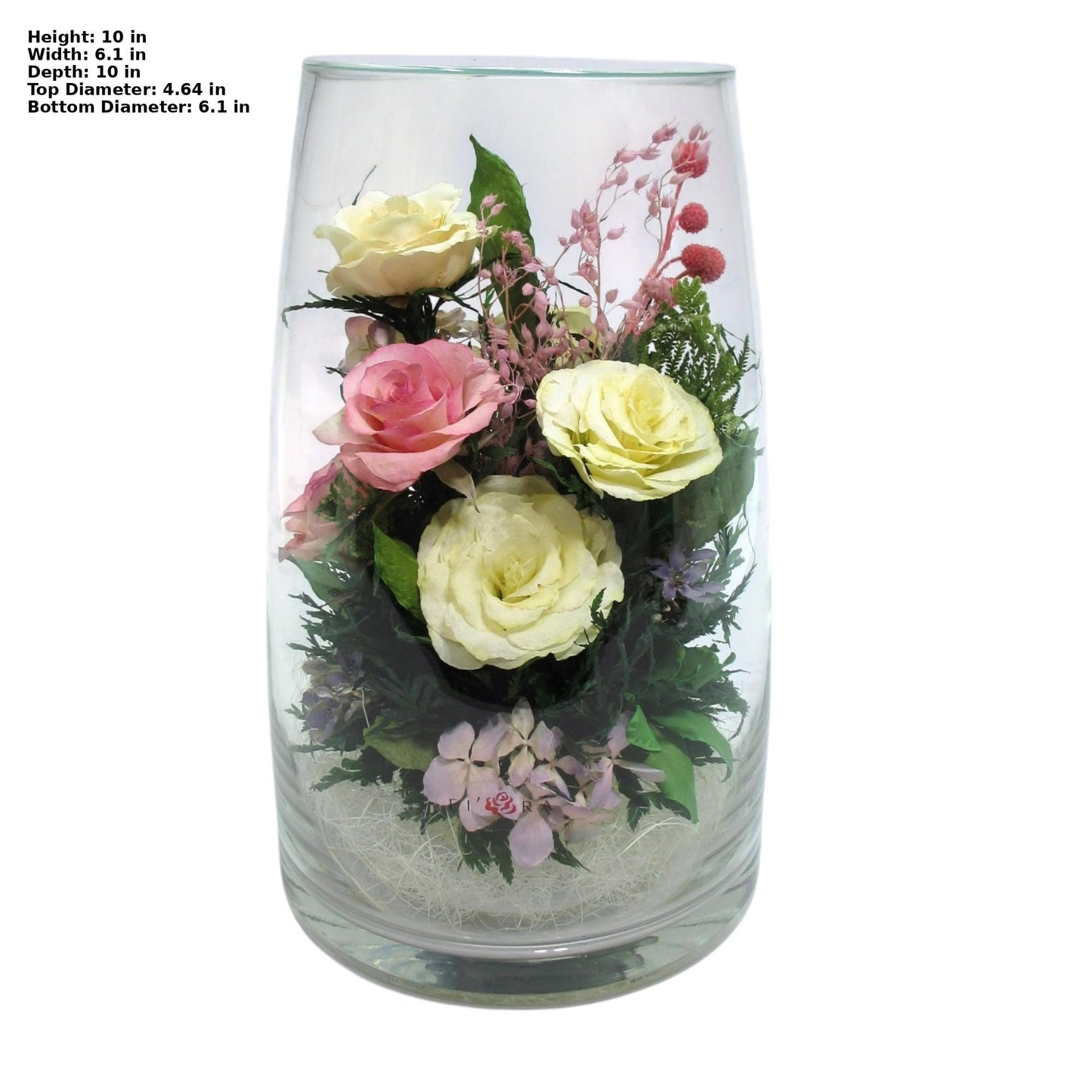 Peach Elegance: Fiora Flower Mixed Roses and Flowers in Sealed Vase – Lasts 5 Years, Long-Lasting Real Flowers, Perfect Gift for Weddings, Holidays, and Home Décor