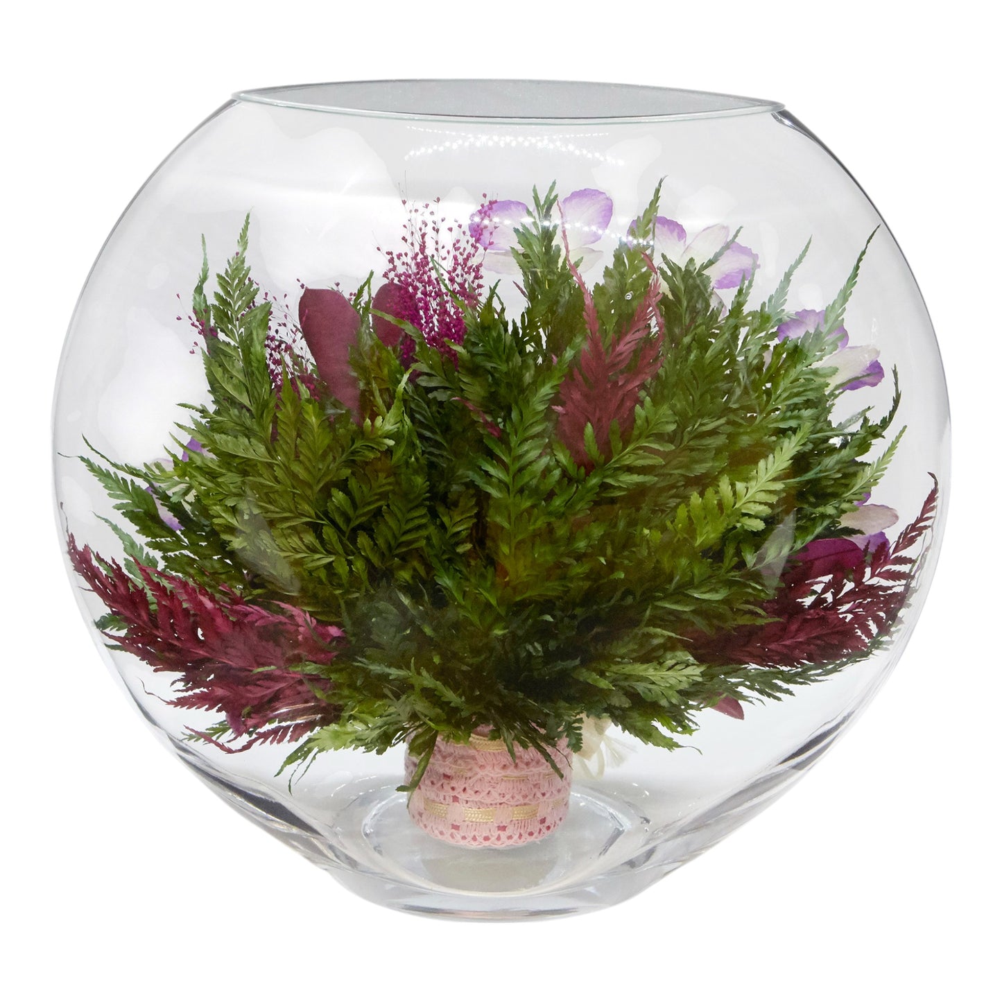Grand Orchid Bouquet in Large Round Glass Vase