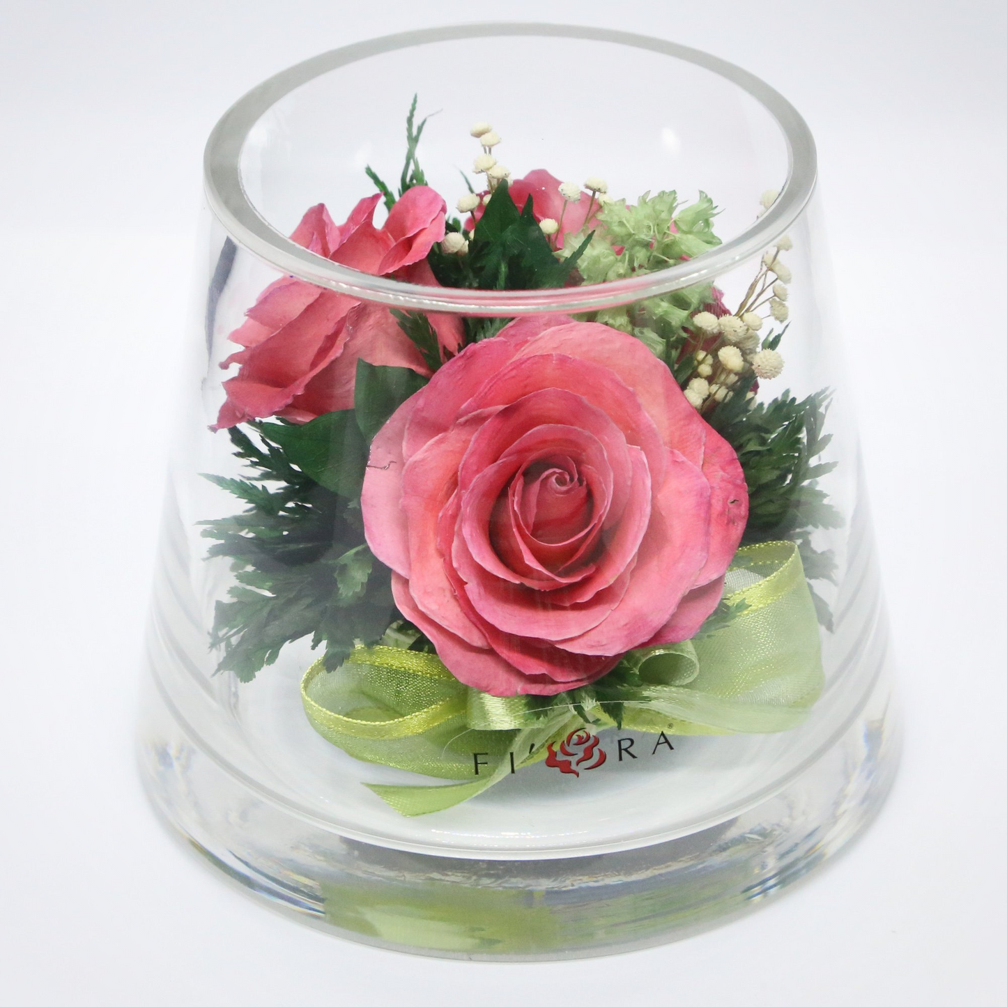 Bloom Beauty: Preserved Pink Roses in a Petite Glass Vase