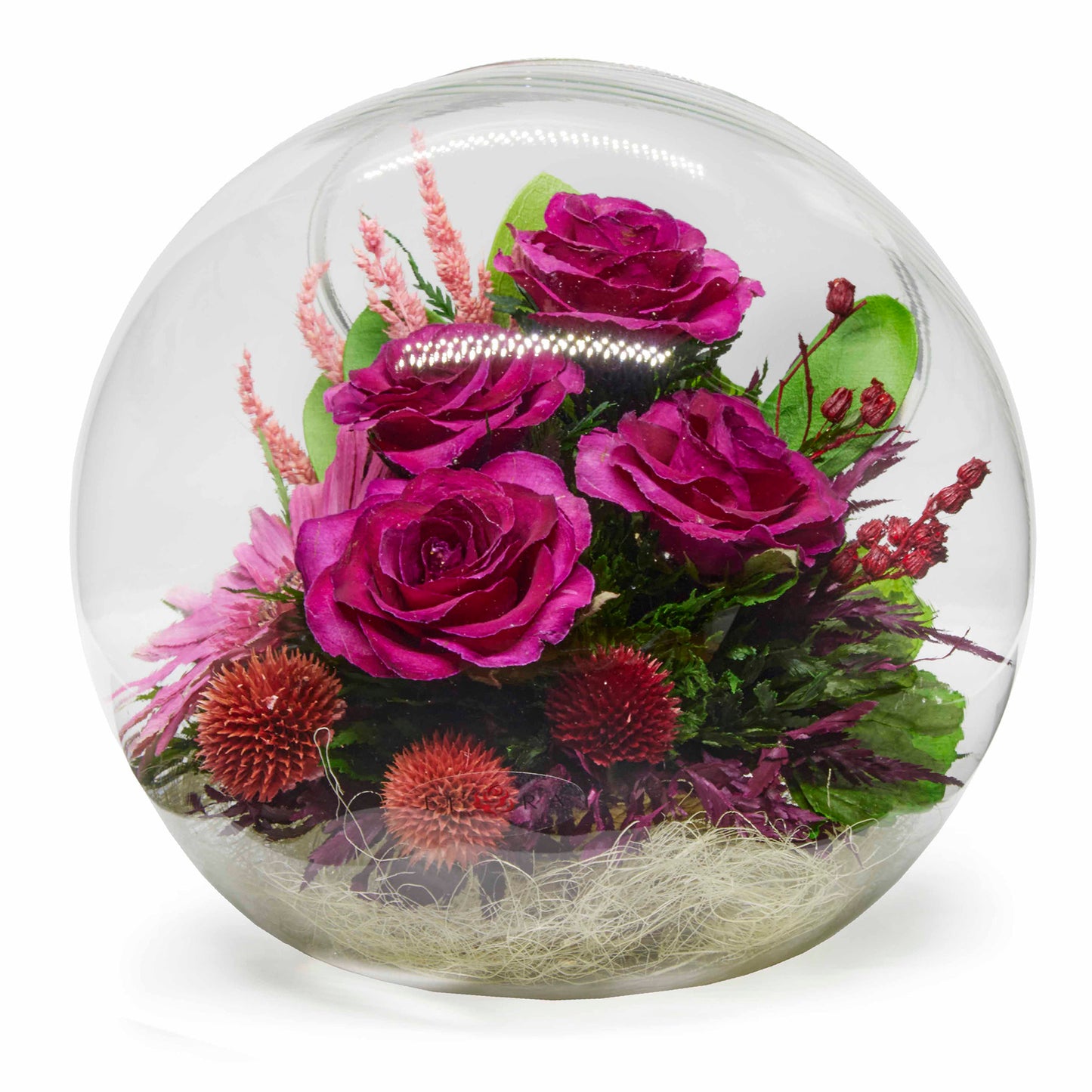 69253 Long-Lasting Roses and Gerbera in a Glass Vase