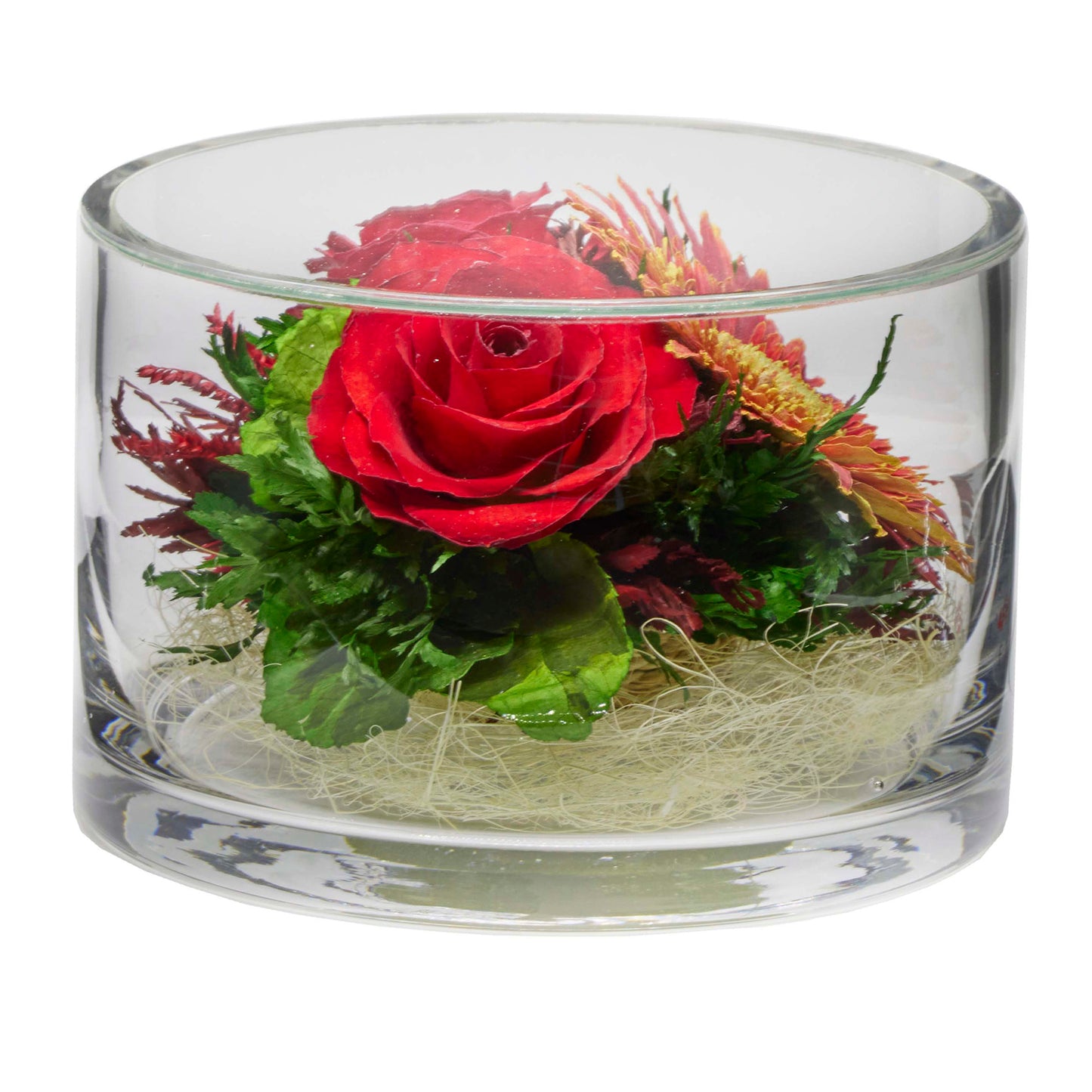 68478 Long-Lasting Rose and Gerbera in a Glass Vase