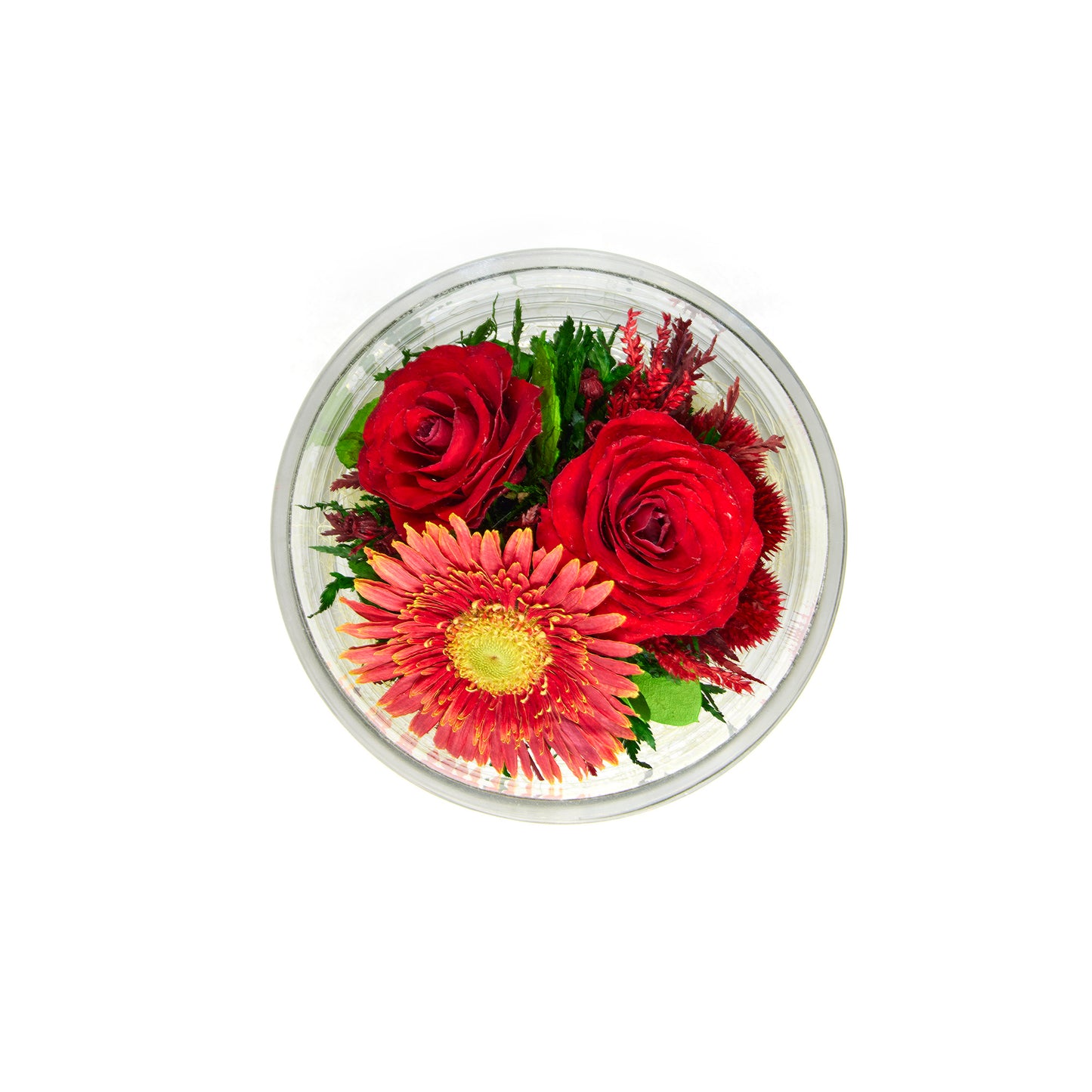 68478 Long-Lasting Rose and Gerbera in a Glass Vase