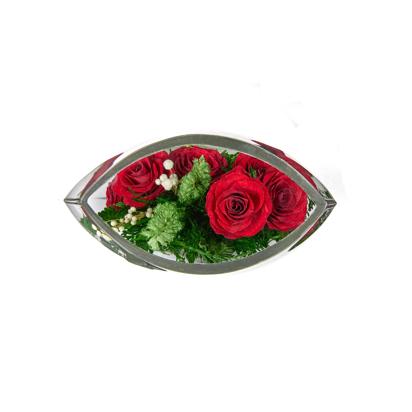 40689 Long-Lasting Red Roses in a Sealed Glass Vase