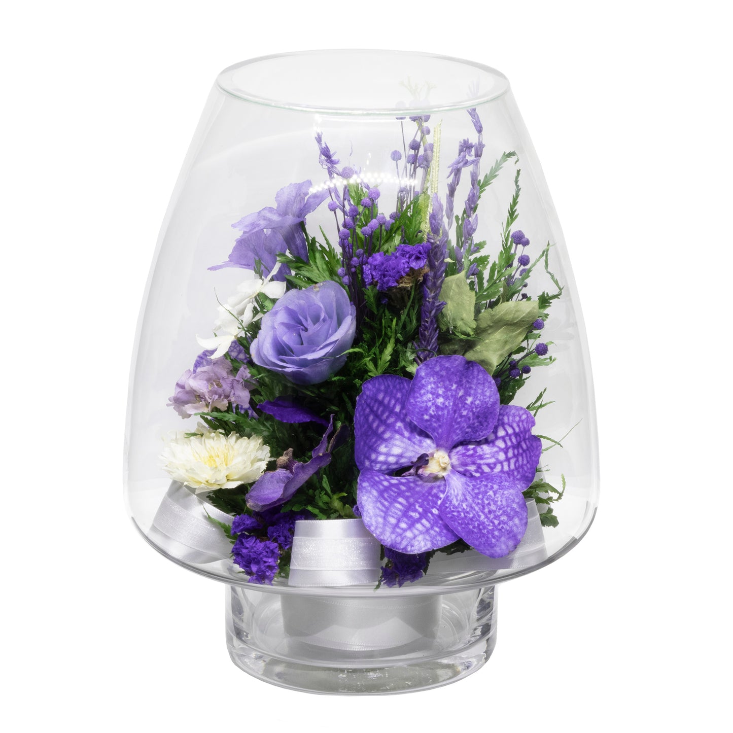70259 Long-Lasting Orchids in a Lotus Bud Glass Vase