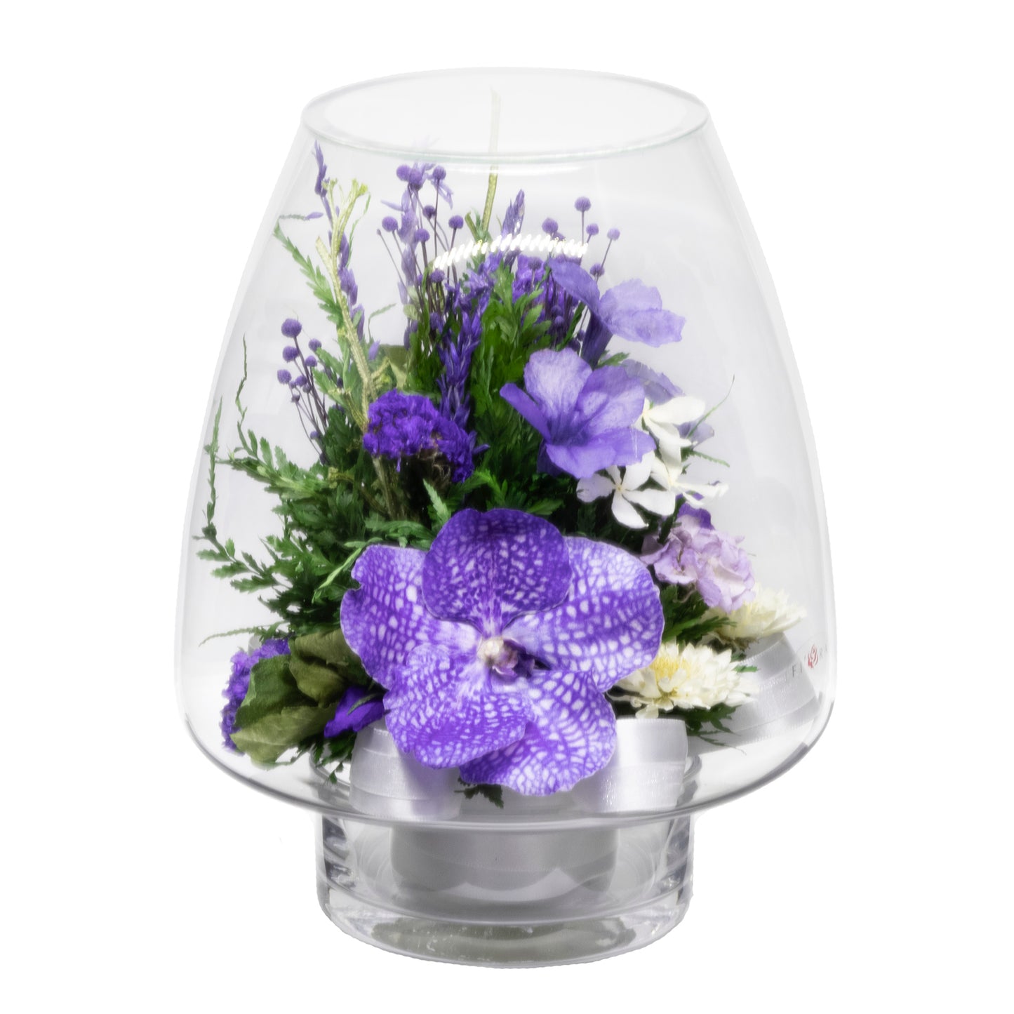 70259 Long-Lasting Orchids in a Lotus Bud Glass Vase