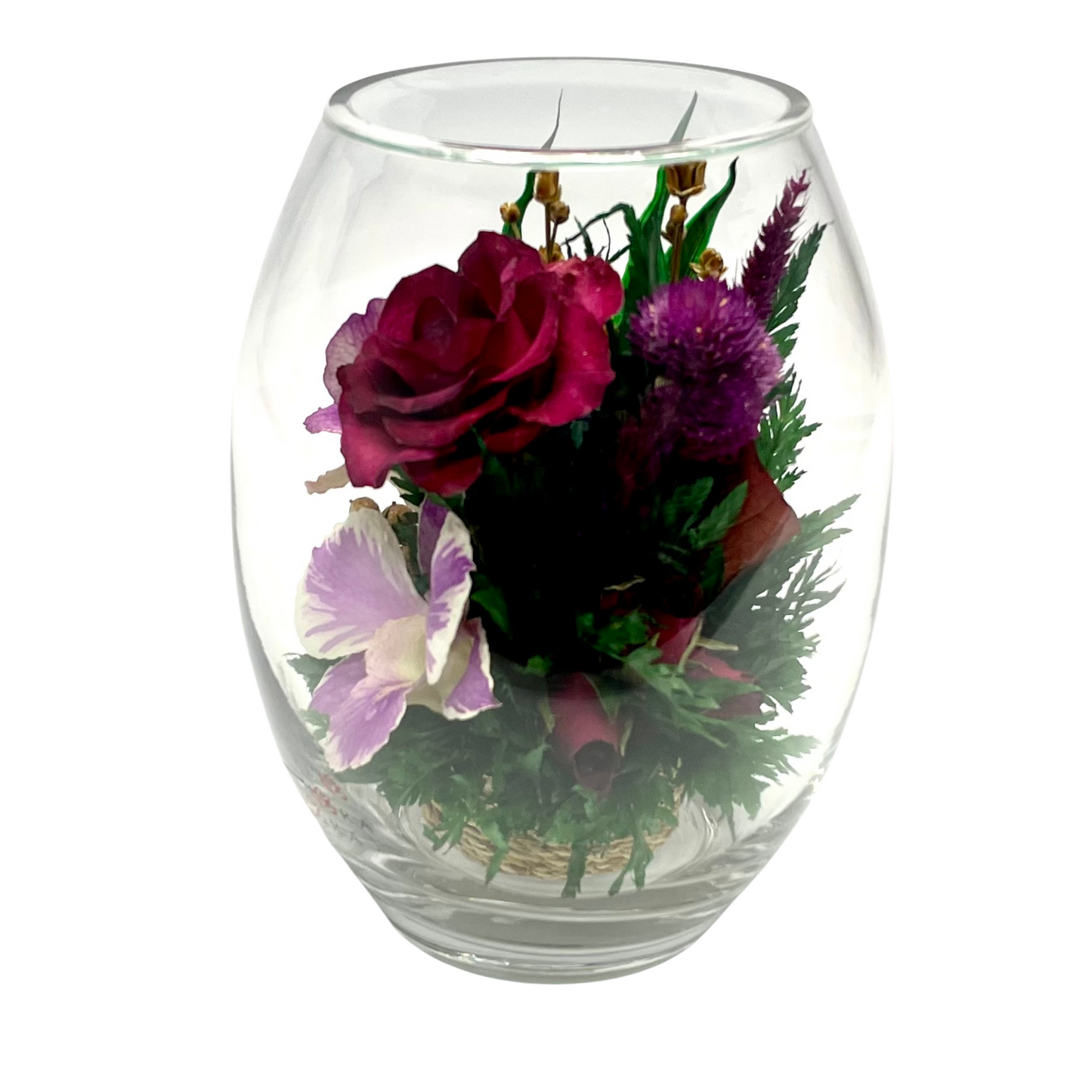 71836 Long-Lasting Roses and Orchids, in a Glass Vase