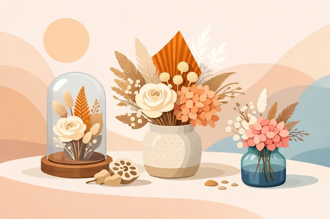 Mixed Preserved Flower Arrangement Ideas