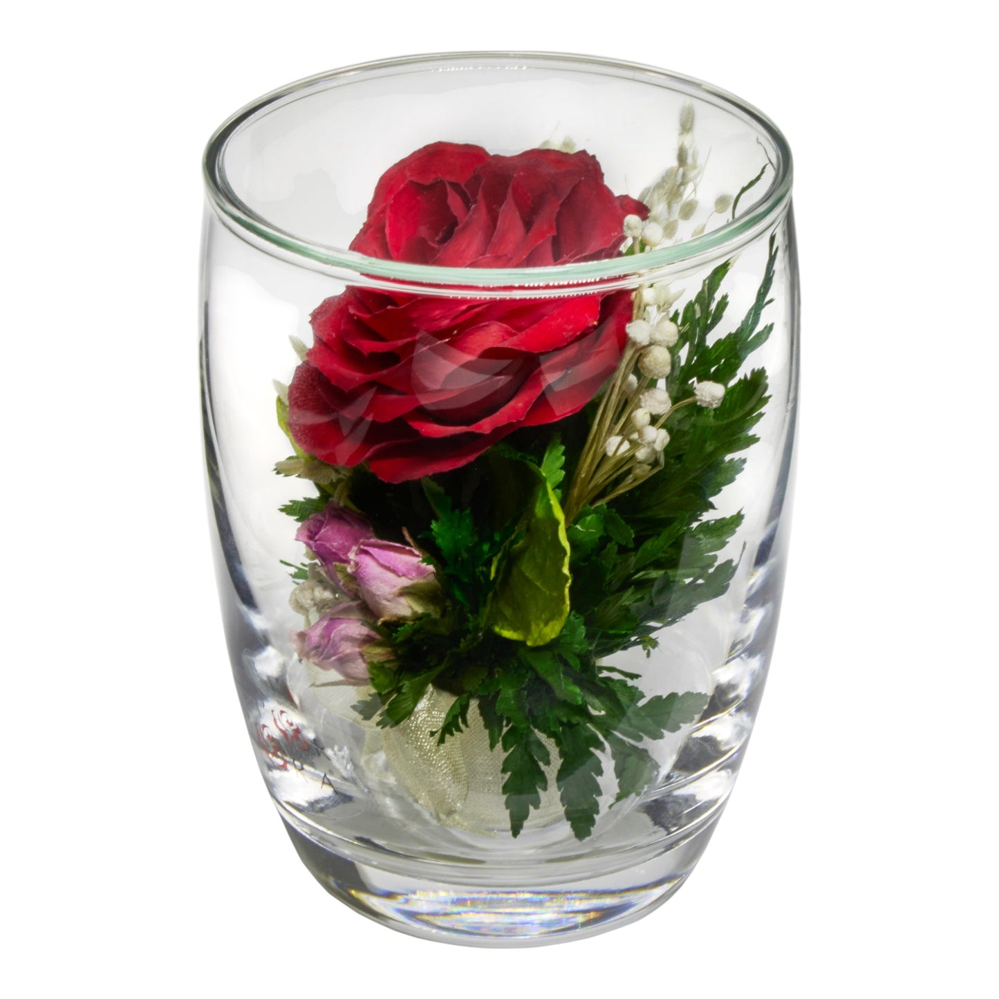 Charming Red Rose in a Small Glass Vase