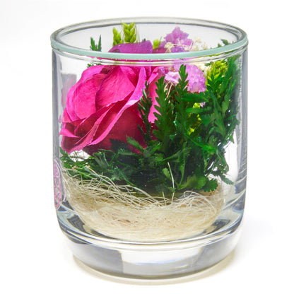 In Flores Veritas: Single Eternal Rose in Sealed Glass Vase - Lasts up to 5 Years - Unique Gift for Any Occasion