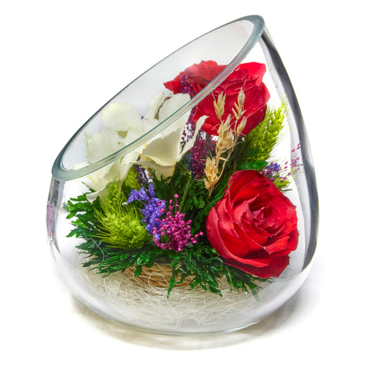 In Flores Veritas: Modern Slide Vase Ensemble - Lasts up to 5 Years - Elegant Gift for Any Occasion