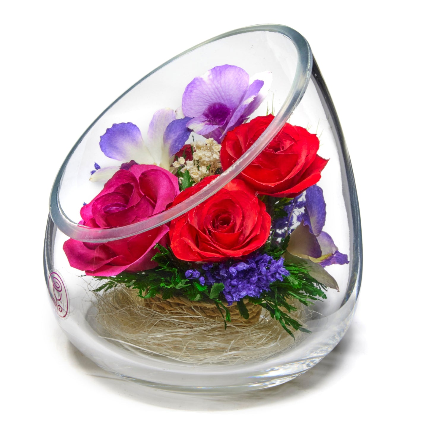 In Flores Veritas: Modern Slide Vase Ensemble - Lasts up to 5 Years - Elegant Gift for Any Occasion