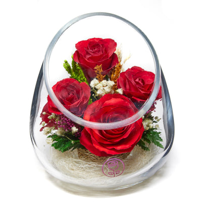 In Flores Veritas: Modern Slide Vase Ensemble - Lasts up to 5 Years - Elegant Gift for Any Occasion