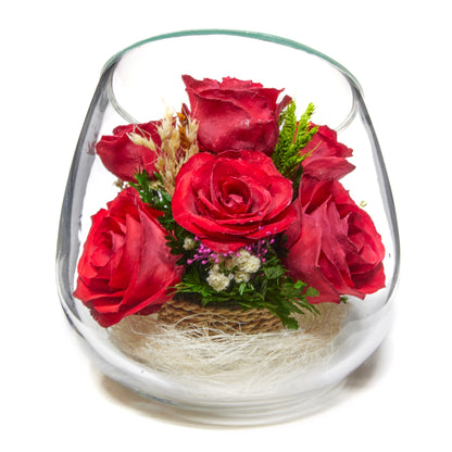 In Flores Veritas: Modern Slide Vase Ensemble - Lasts up to 5 Years - Elegant Gift for Any Occasion