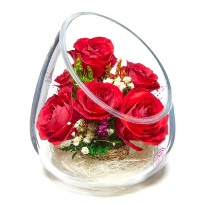 In Flores Veritas: Modern Slide Vase Ensemble - Lasts up to 5 Years - Elegant Gift for Any Occasion