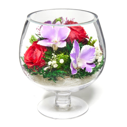 In Flores Veritas: Enchanted Blossom Glass - Lasts up to 5 Years - Unique Gift for Any Occasion
