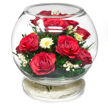 In Flores Veritas: Grand Romance Bowl - Lasts up to 5 Years - Elegant Gift for Any Occasion