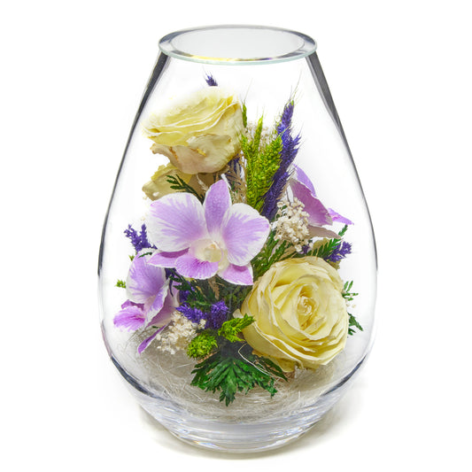 In Flores Veritas: Droplet Harmony Glass Ensemble - Lasts up to 5 Years - Elegant Gift for Any Occasion