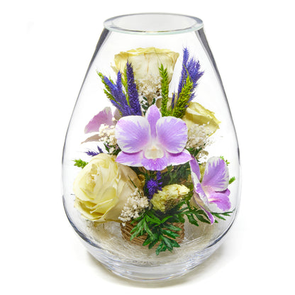 In Flores Veritas: Droplet Harmony Glass Ensemble - Lasts up to 5 Years - Elegant Gift for Any Occasion