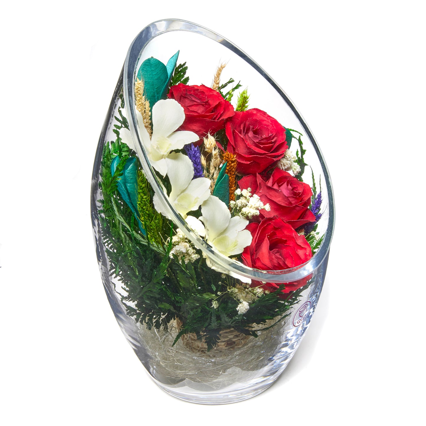 In Flores Veritas: Dynamic Harmony Tilt Rugby Vase - Lasts up to 5 Years - Elegant Gift for Any Occasion