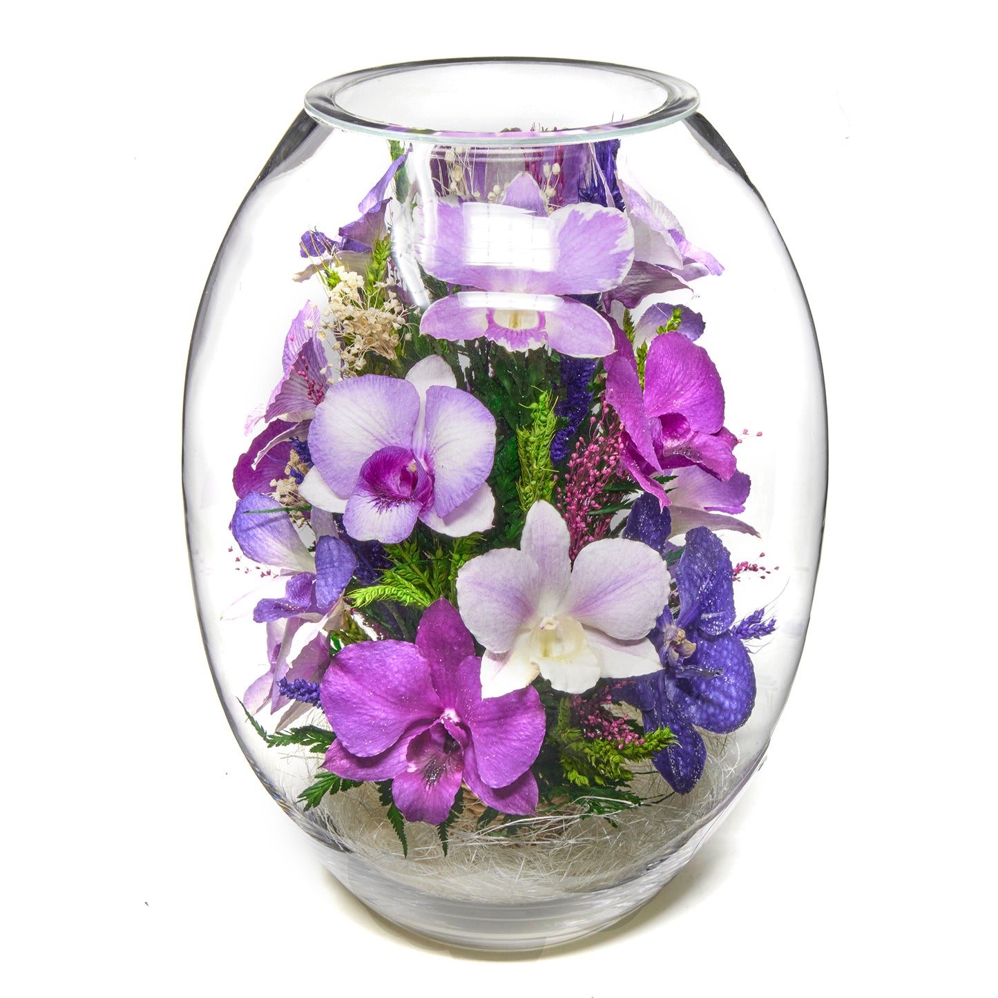 In Flores Veritas: Orchid Radiance Grand Vase - Lasts up to 5 Years - Elegant Gift for Any Occasion