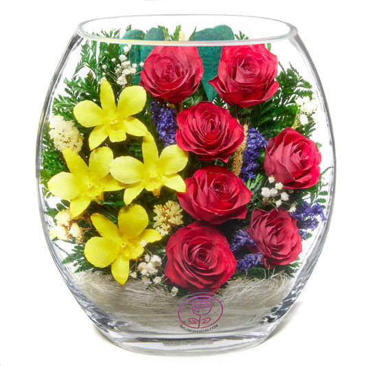 In Flores Veritas: Floral Harmony Rugby Vase - Lasts up to 5 Years - Elegant Gift for Any Occasion