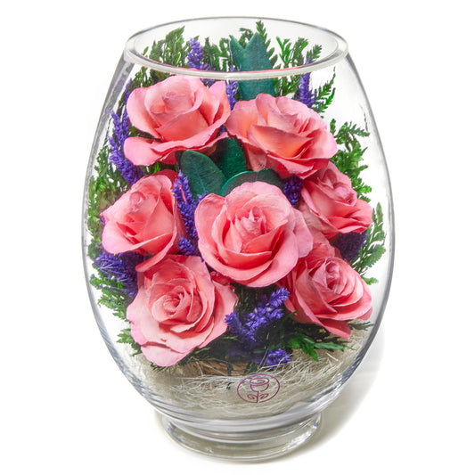 In Flores Veritas: Pink Petal Cascade - Lasts up to 5 Years - Elegant Gift for Any Occasion