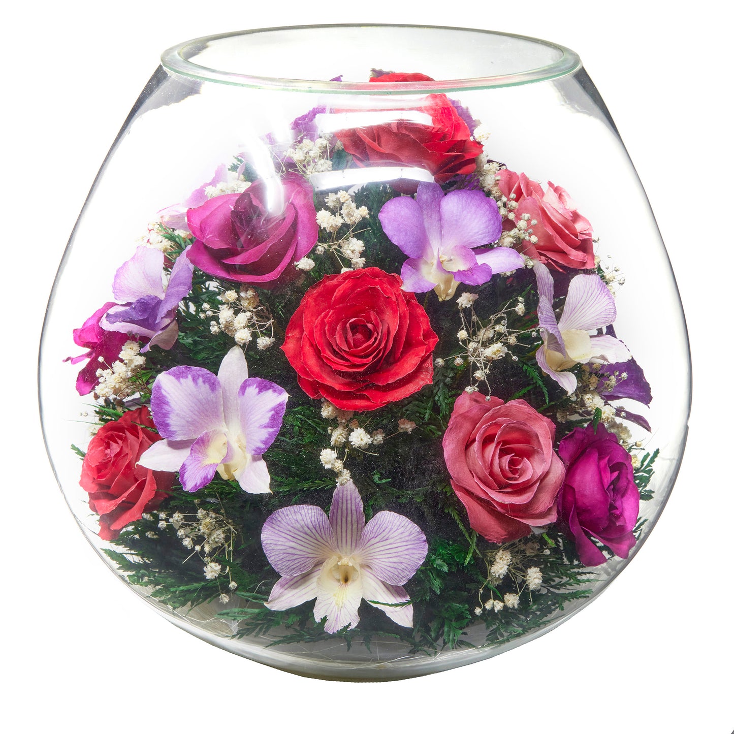 In Flores Veritas: Blossom Brilliance Grand Bowl Vase - Lasts up to 5 Years - Impressive Gift for Any Occasion