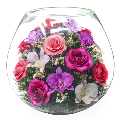 In Flores Veritas: Blossom Brilliance Grand Bowl Vase - Lasts up to 5 Years - Impressive Gift for Any Occasion