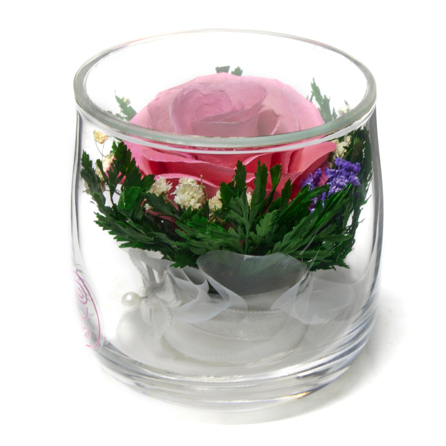 In Flores Veritas: Single Eternal Rose in Sealed Glass Vase - Lasts up to 5 Years - Unique Gift for Any Occasion