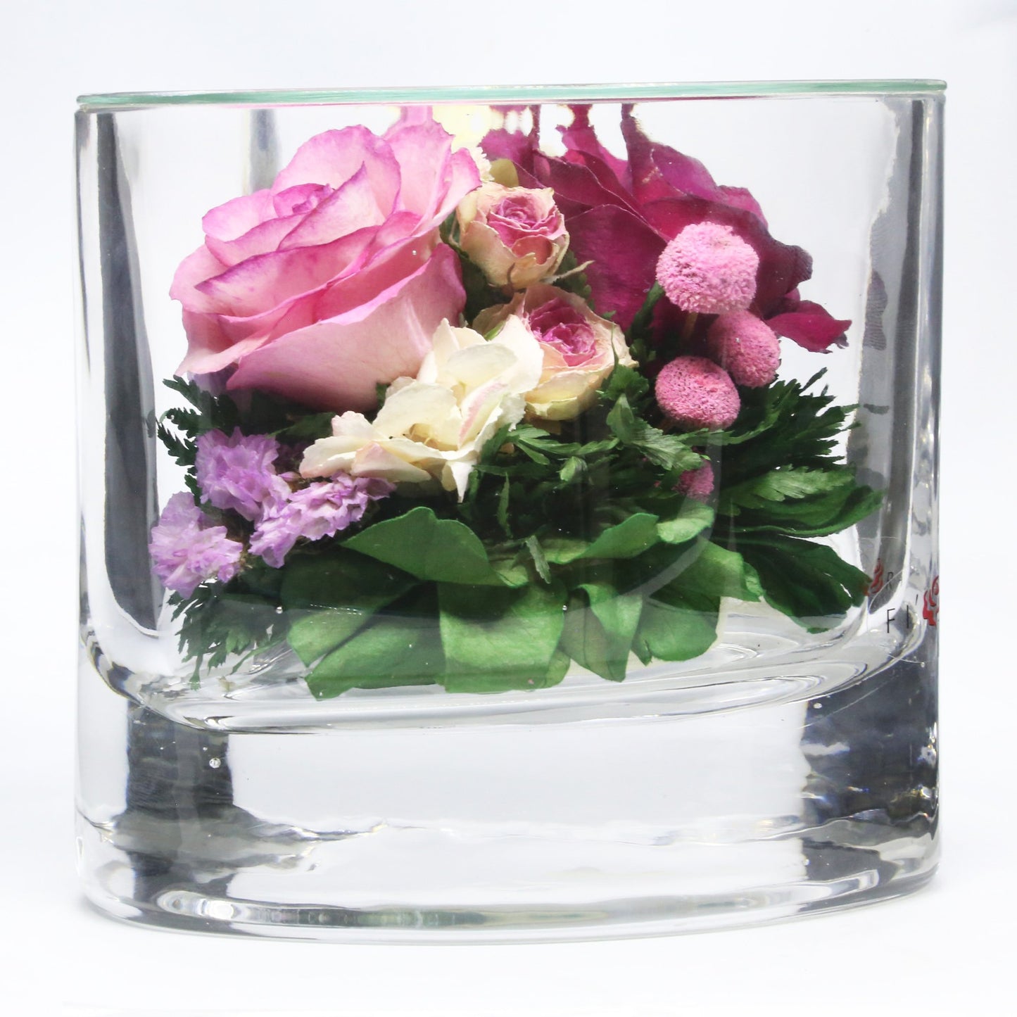 60168 Long-Lasting Roses in a Heart-Shaped Vase - FIORA FLOWER