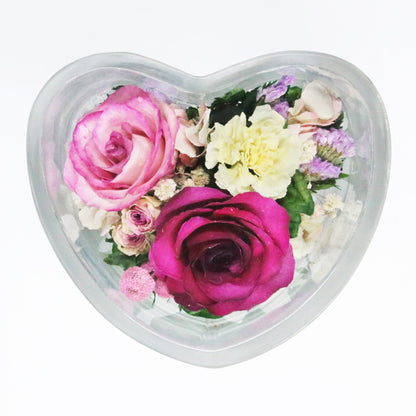 60168 Long-Lasting Roses in a Heart-Shaped Vase - FIORA FLOWER