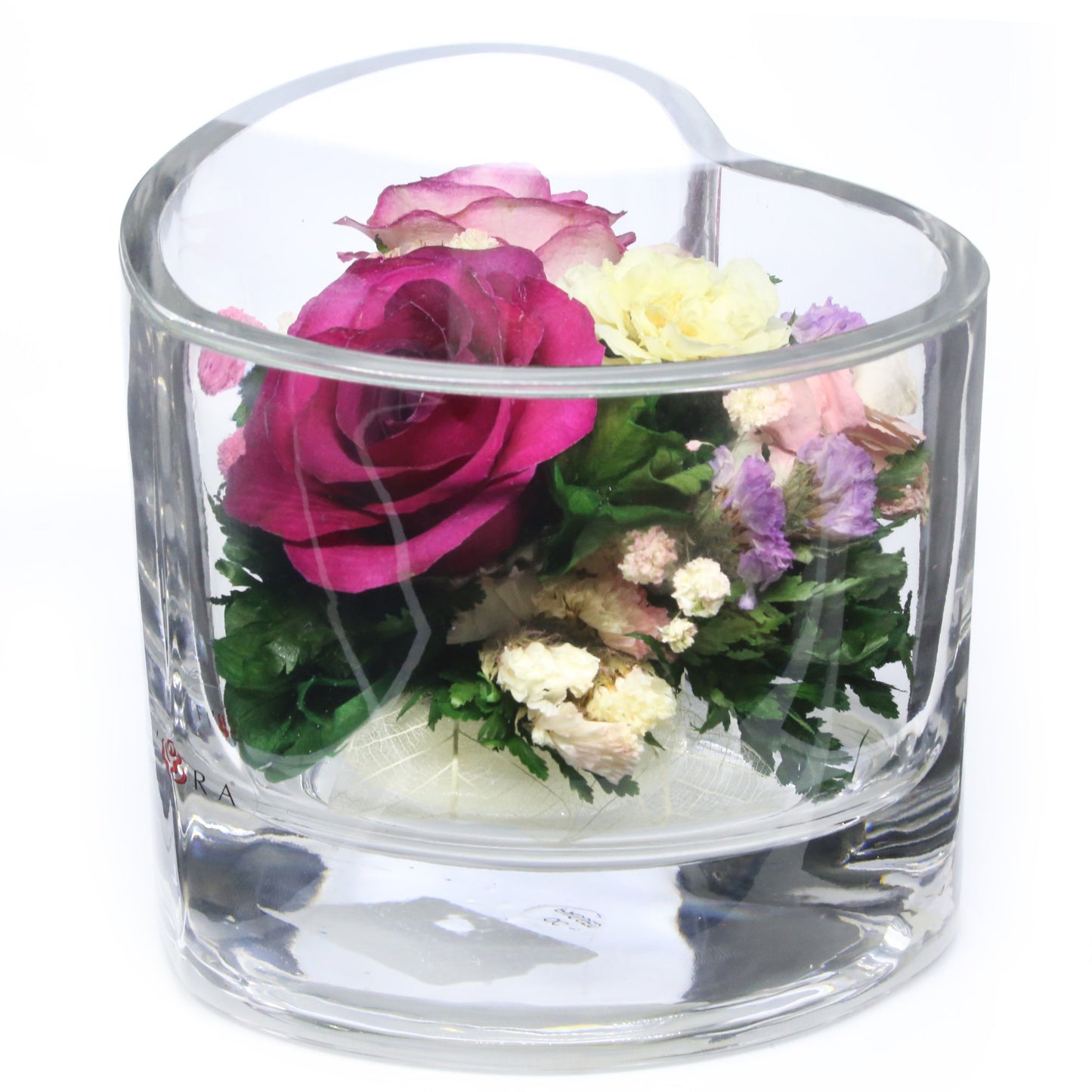 60168 Long-Lasting Roses in a Heart-Shaped Vase - FIORA FLOWER