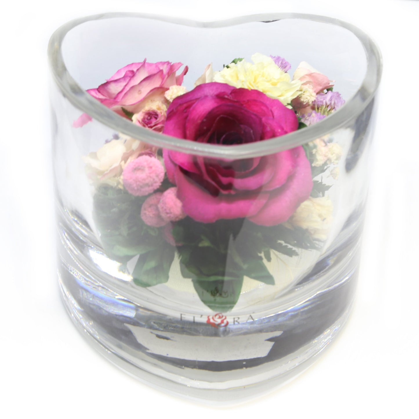 60168 Long-Lasting Roses in a Heart-Shaped Vase - FIORA FLOWER