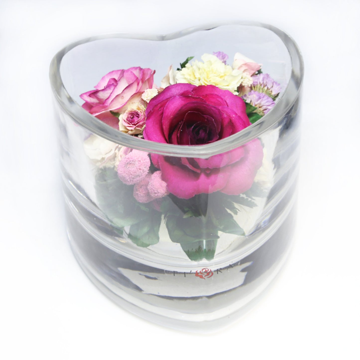 60168 Long-Lasting Roses in a Heart-Shaped Vase - FIORA FLOWER