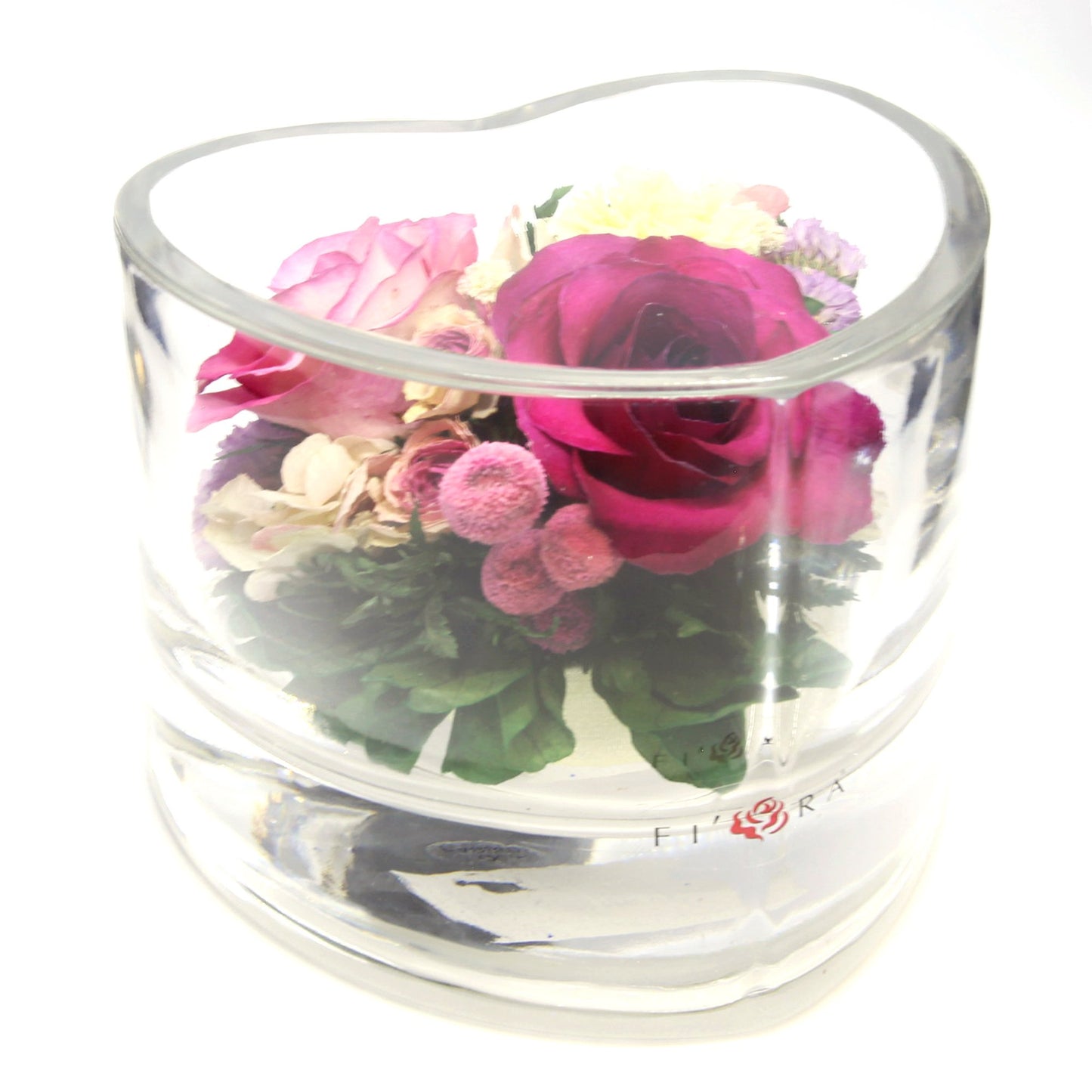 60168 Long-Lasting Roses in a Heart-Shaped Vase - FIORA FLOWER