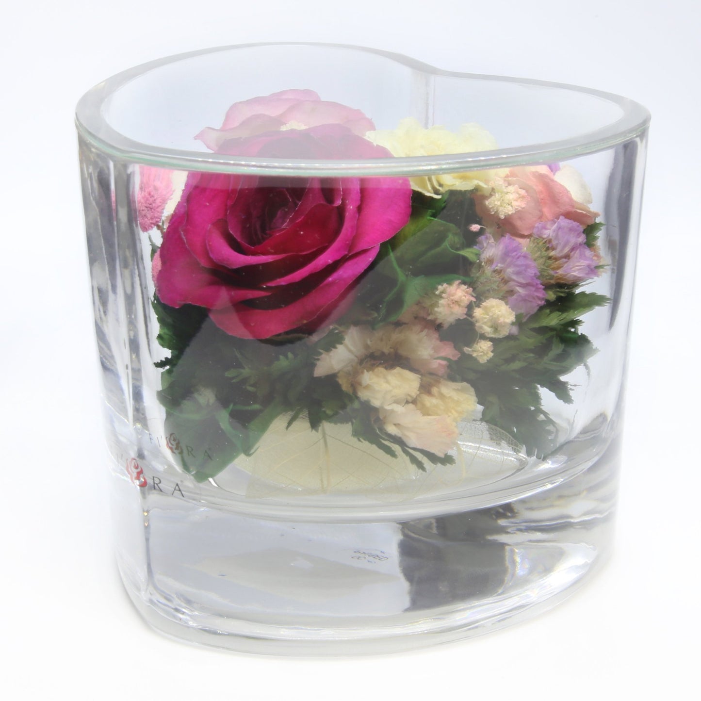 60168 Long-Lasting Roses in a Heart-Shaped Vase - FIORA FLOWER