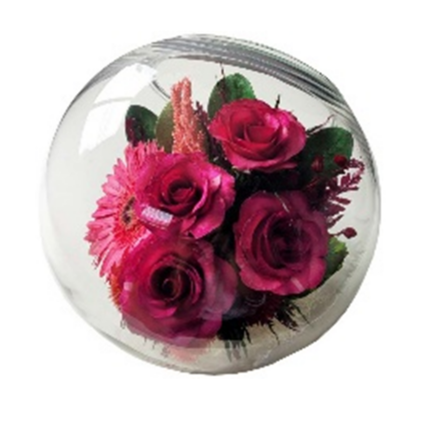 69253 Long-Lasting Roses and Gerbera in a Glass Vase