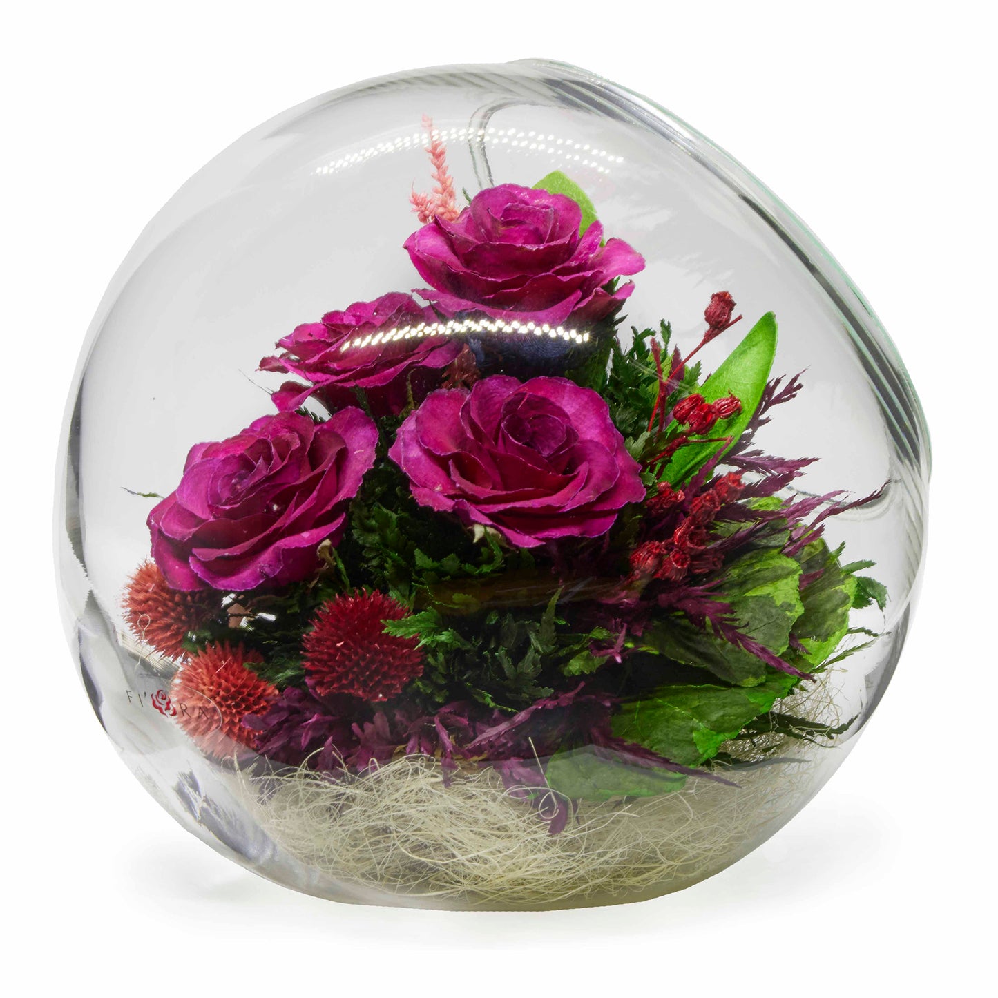 69253 Long-Lasting Roses and Gerbera in a Glass Vase