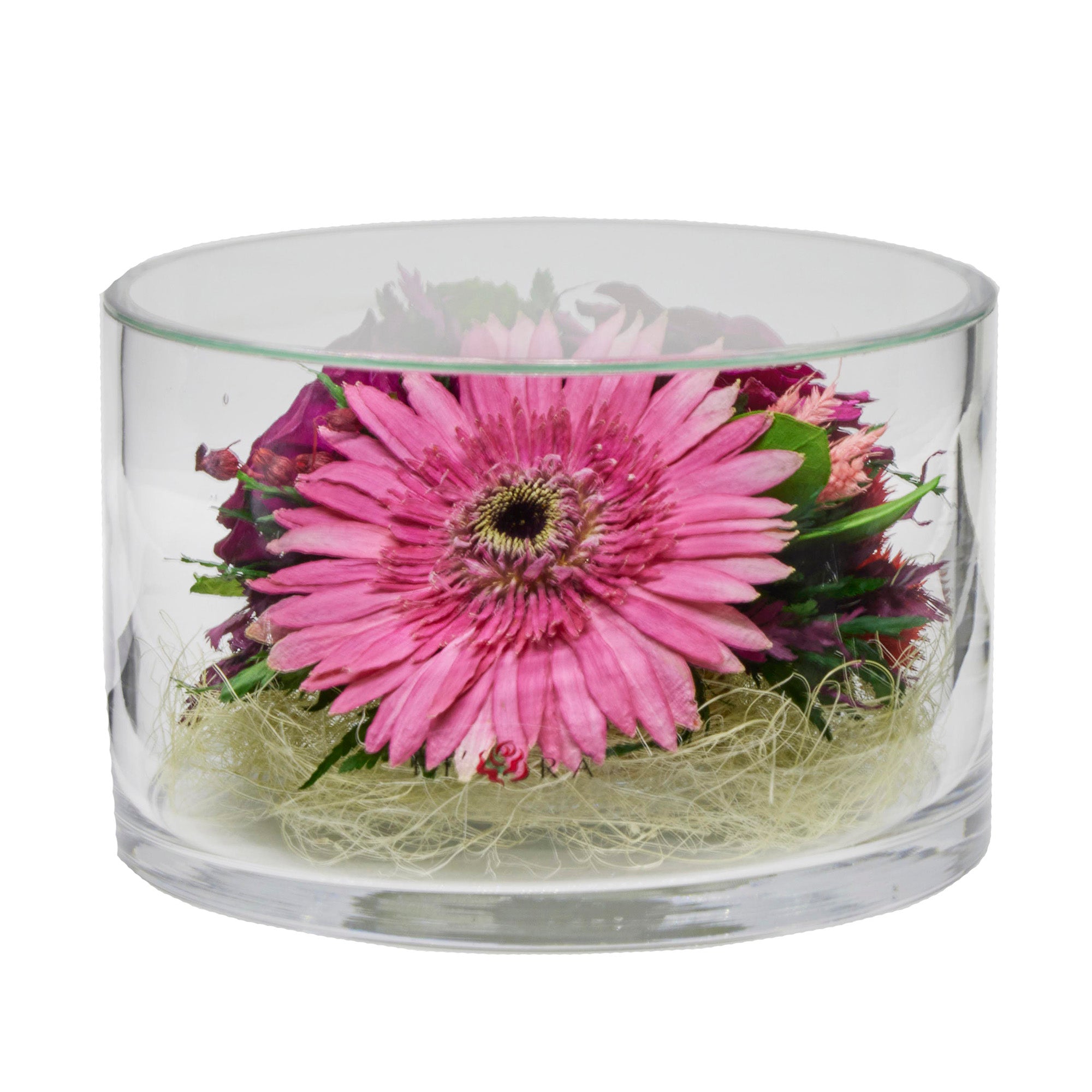 Handmade Flowers Fresh Rose and Gerbera online in a Glass Vase 69116