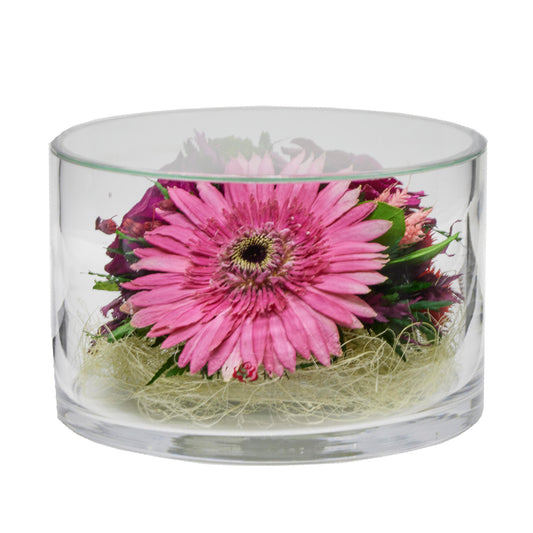 69116 Long-Lasting Rose and Gerbera in a Glass Vase