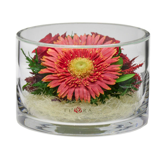 68478 Long-Lasting Rose and Gerbera in a Glass Vase