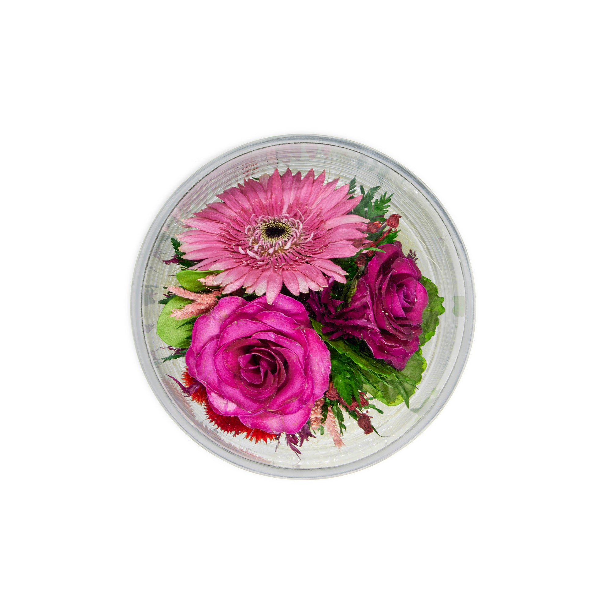 Handmade Flowers Fresh Rose and Gerbera in a Glass Vase offers 69116