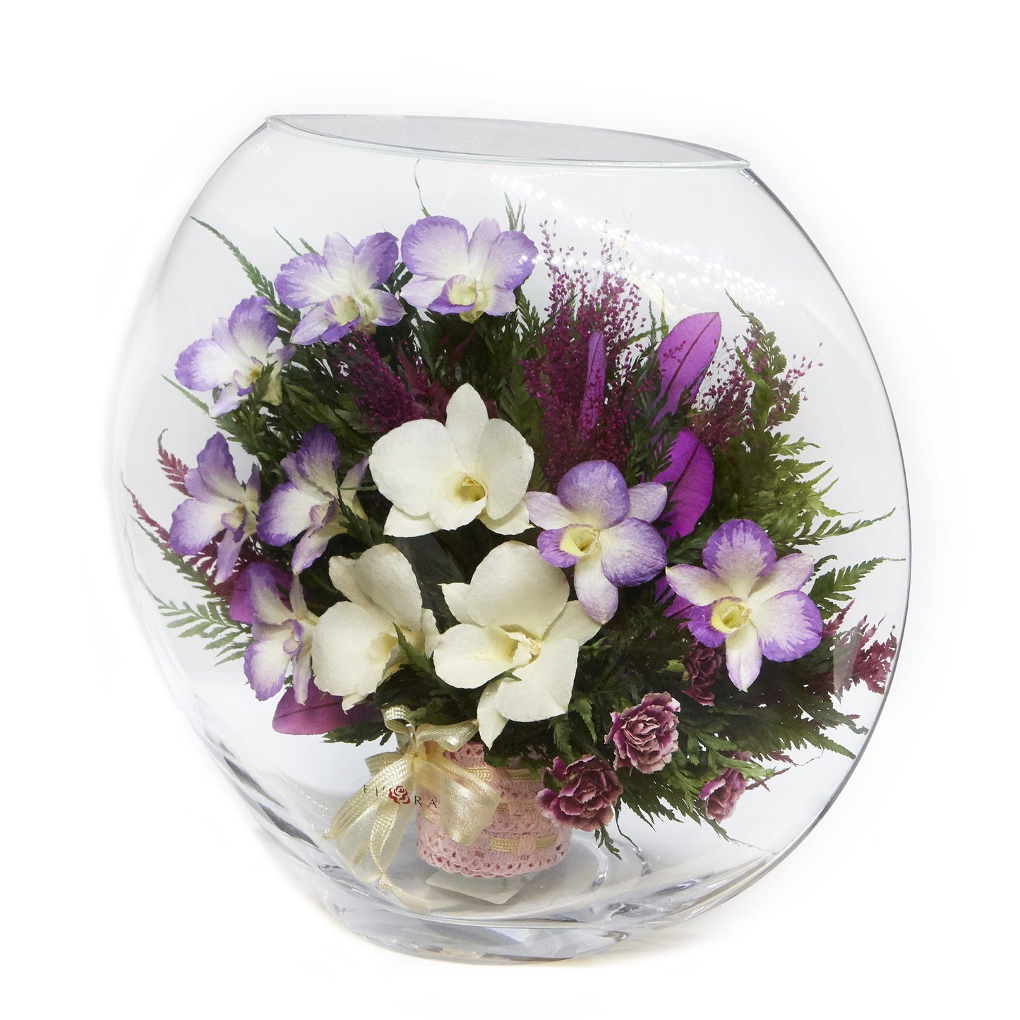 43918 Long-Lasting Orchids in a Large Glass Vase - FIORA FLOWER