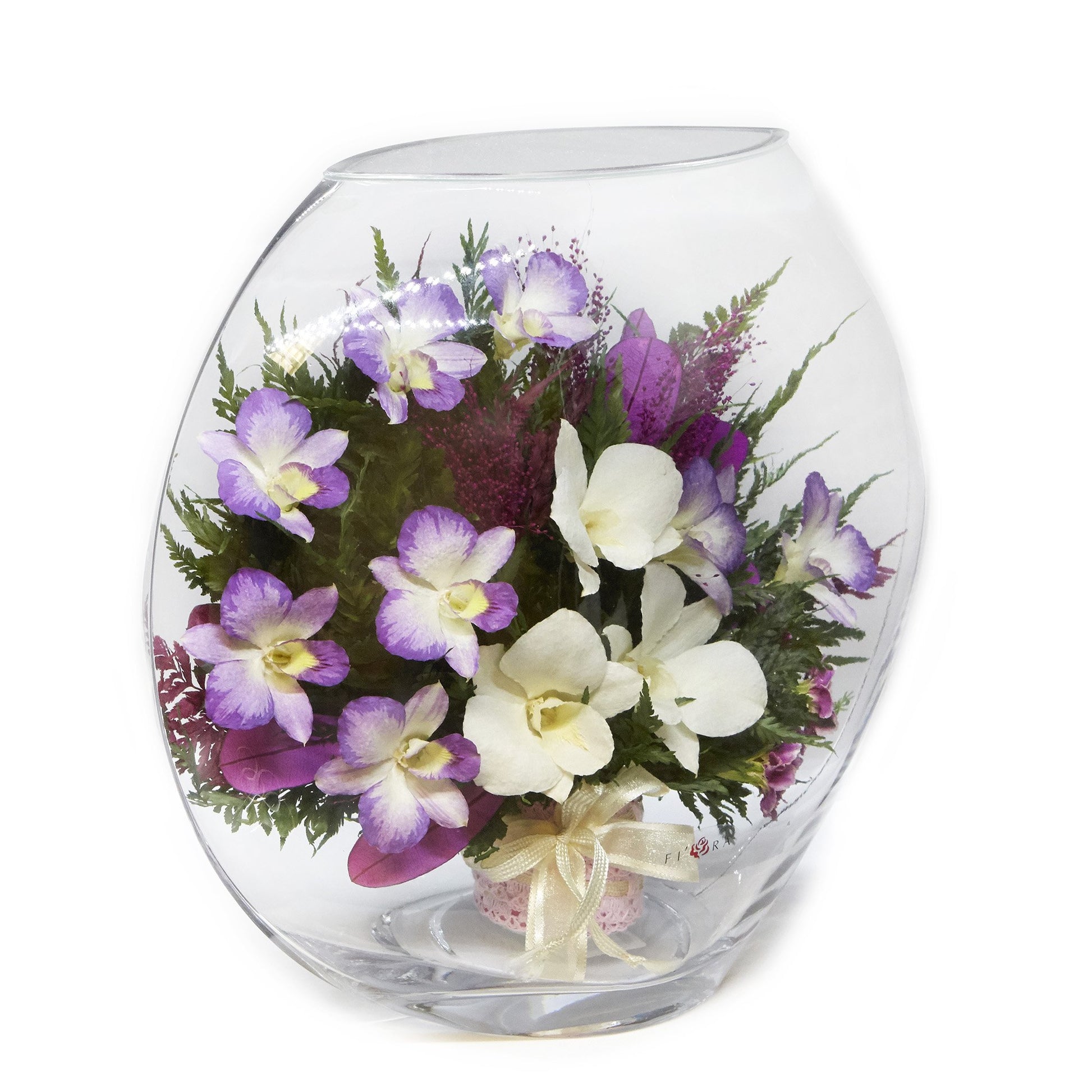 43918 Long-Lasting Orchids in a Large Glass Vase - FIORA FLOWER