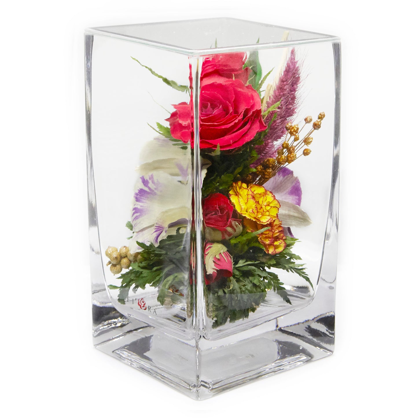 60700 Long-Lasting Roses and Orchids in a Tube Vase