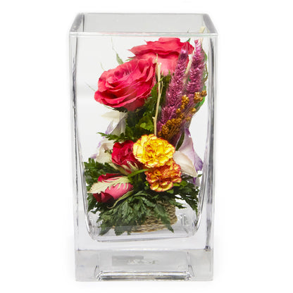 60700 Long-Lasting Roses and Orchids in a Tube Vase